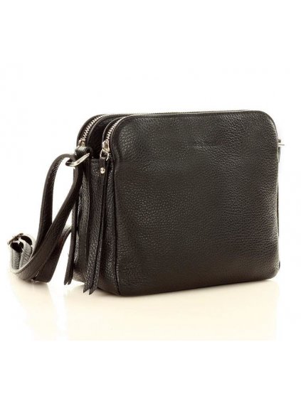 Kožená crossbody kabelka Mazzini MM410 černá