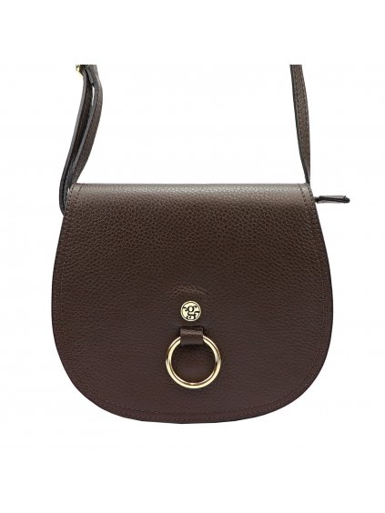 Kožená crossbody kabelka Gregorio 01702 tmavě hnědá