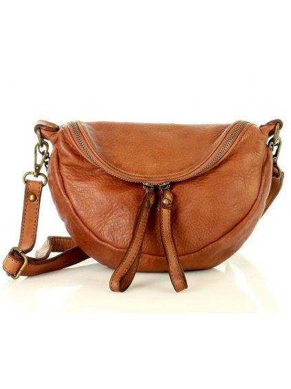 Dámská kožená crossbody kabelka Mazzini MM61 camel