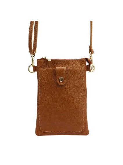 Kožená crossbody kabelka Luka 20-070 koňaková