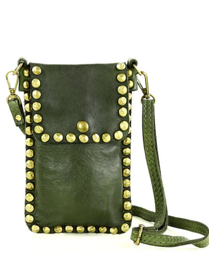 Kožená crossbody kabelka Mazzini MM218 zelená