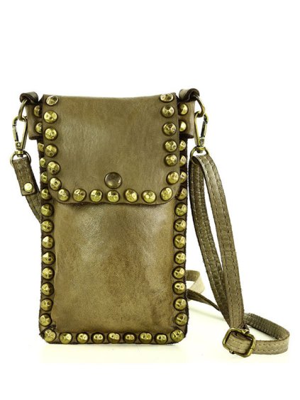 Kožená crossbody kabelka Mazzini MM218 béžová