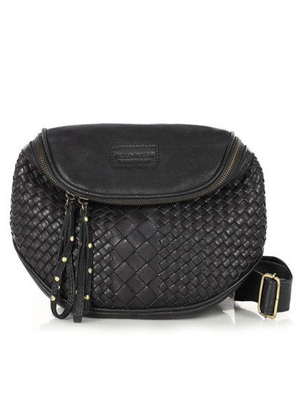 Kožená crossbody kabelka Mazzini VS8 černá