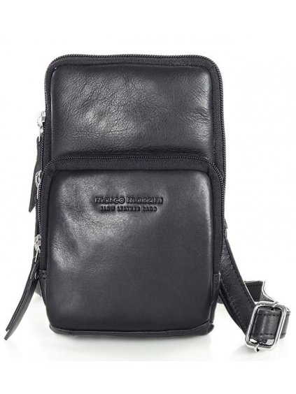 Kožená crossbody kabelka Mazzini VS81 černá