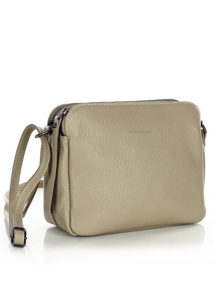 Kožená crossbody kabelka Mazzini MM410 cappuccino