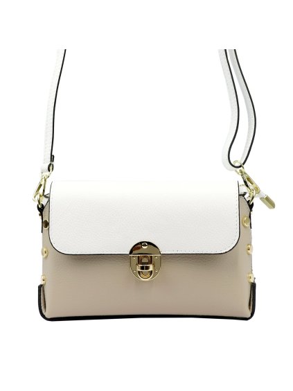Dámská kožená crossbody kabelka Luka 20-052 bílá / béžová