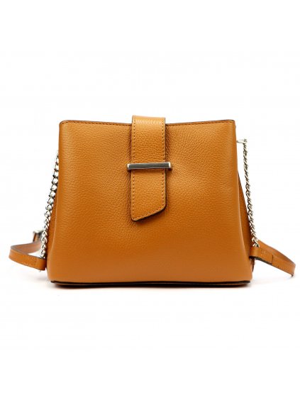 Kožená crossbody kabelka 20-096 camel