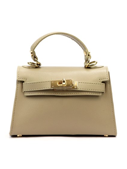 Kožená kufříková kabelka Luka 24-002 béžová