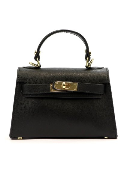 Kožená kufříková kabelka Luka 24-002 černá