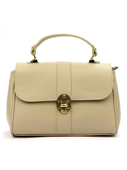 Kožená kufříková kabelka Luka 20-098 béžová