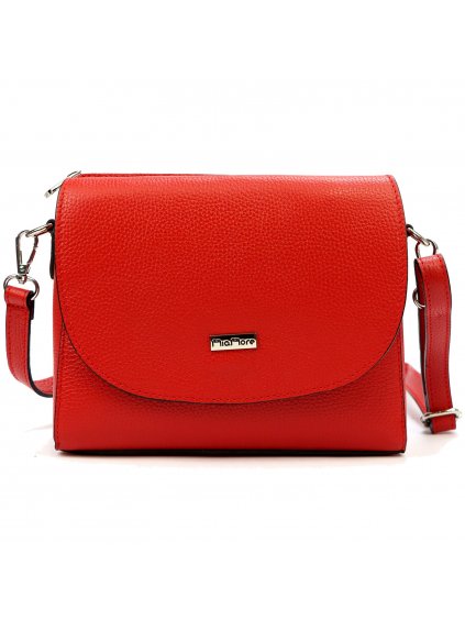 Kožená crossbody kabelka MiaMore 01-067 červená