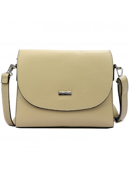 Kožená crossbody kabelka MiaMore 01-067 béžová