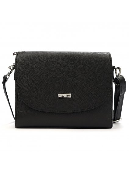 Kožená crossbody kabelka MiaMore 01-067 černá