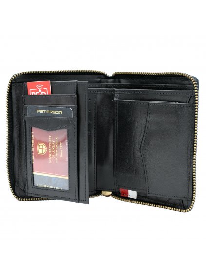 Pánská kožená peněženka Peterson PTN 340P-01 černá
