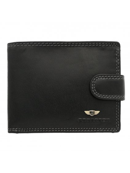 Pánská kožená peněženka Peterson PTN WL-0305L-COM černá