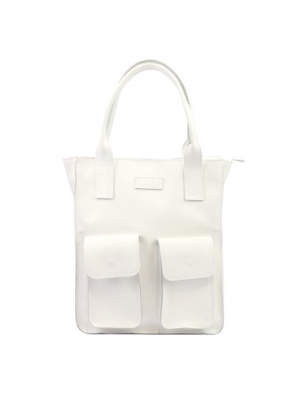 Kožená shopper bag kabelka Angelo 01-001 bílá