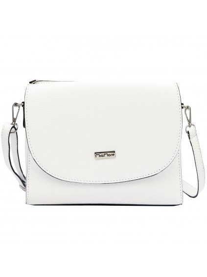 Kožená crossbody kabelka MiaMore 01-067 bílá