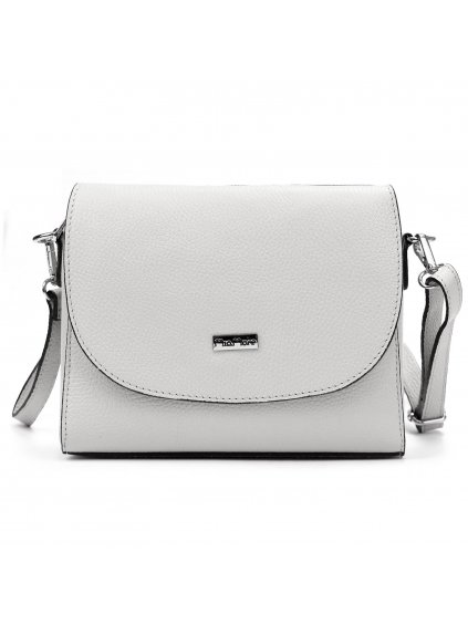 Kožená crossbody kabelka MiaMore 01-067 světle šedá