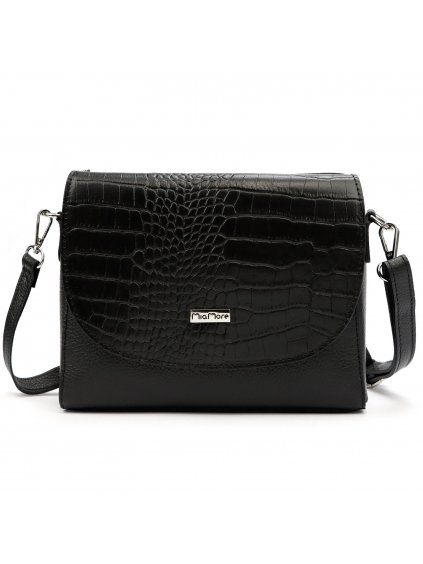 Kožená crossbody kabelka MiaMore 01-067 coco černá