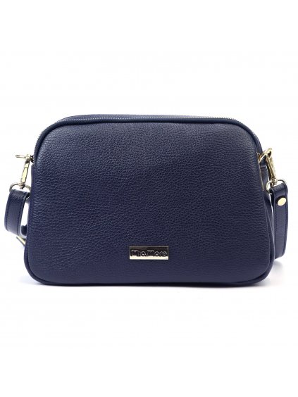 Kožená crossbody kabelka Miamore 01-068 tmavě modrá