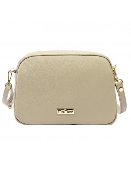Kožená crossbody kabelka Miamore 01-068 béžová