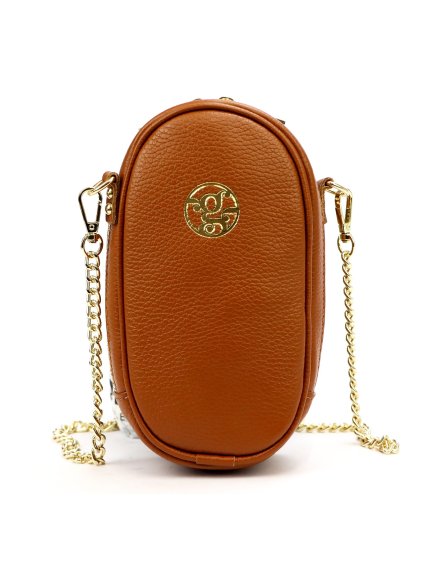 Kožená kabelka na mobil Gregorio 1734 koňaková