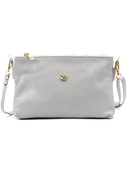 Kožená crossbody kabelka Gregorio 1736 světle šedá