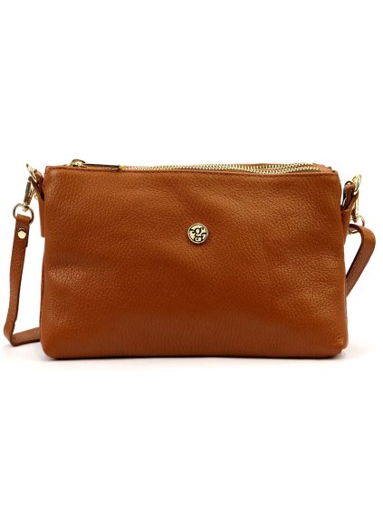 Kožená crossbody kabelka Gregorio 1736 koňaková