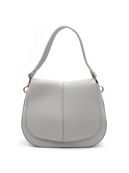 Kožená kufříková kabelka Luka 24-033 šedá