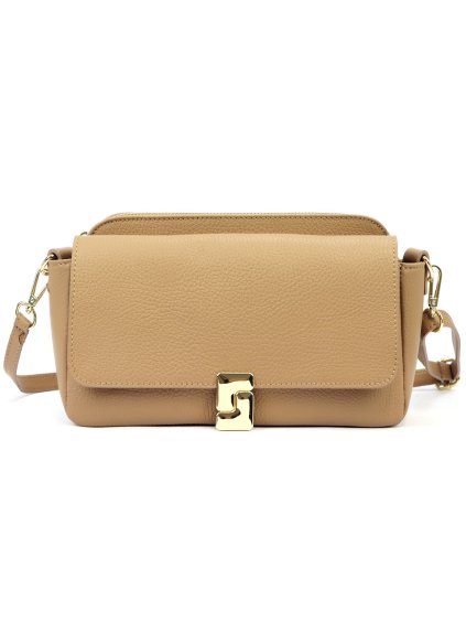 Kožená crossbody kabelka Luka 24-043 béžová
