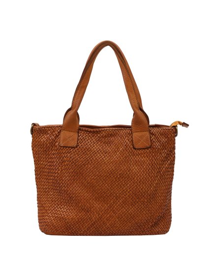 Kožená kufříková kabelka VS 014 hnědá