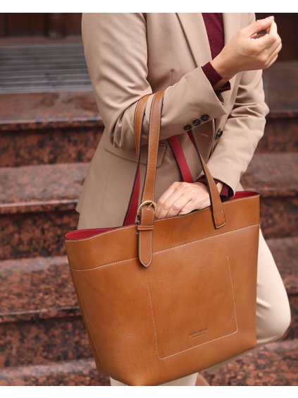 Luxusní shopper bag Marco Mazzini G12404 camel