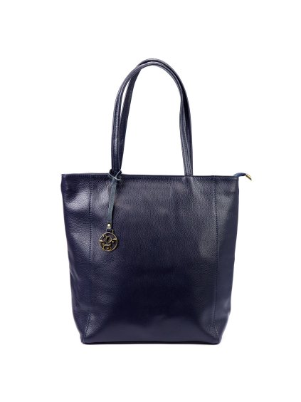 Kožená shopper bag kabelka Gregorio 1748 tmavě modrá