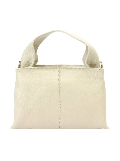 Kožená kufříková kabelka Luka 24-061 světle béžová