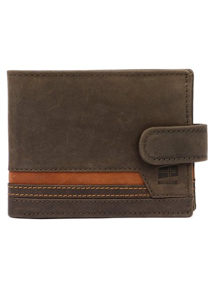Pánská kožená peněženka Nordee HVAL N992L hnědá
