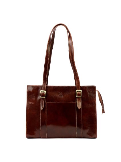 Kožená kabelka přes rameno Florence 54 hnědá