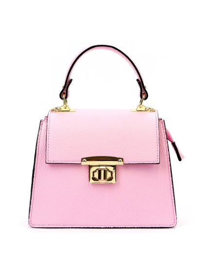 Kožená kufříková kabelka Luka 20-051 L růžová