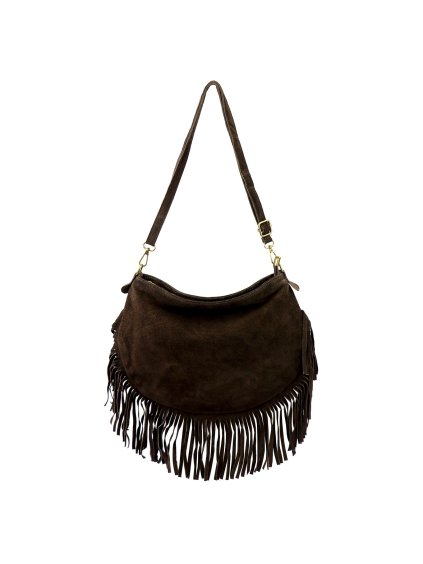 Kožená crossbody kabelka Luka 24-093 tmavě hnědá