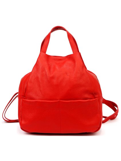 Dámský kožený batoh Luka 24-070 červený
