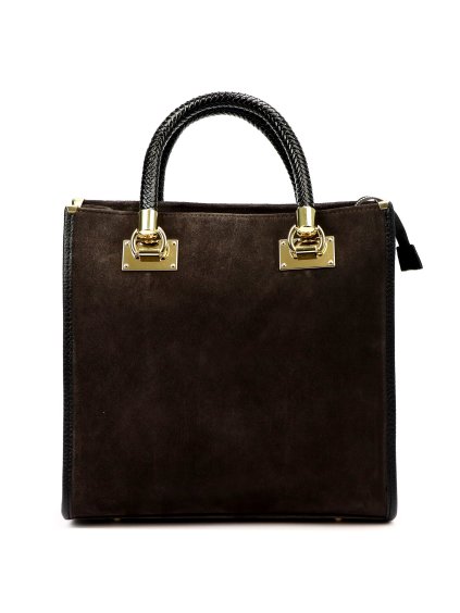 Kožená shopper bag kabelka Luka 26 073 tmavě hnědá