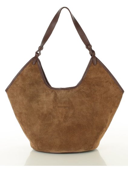 Kabelka z broušené kůže Marco Mazzini MM289 hnědá