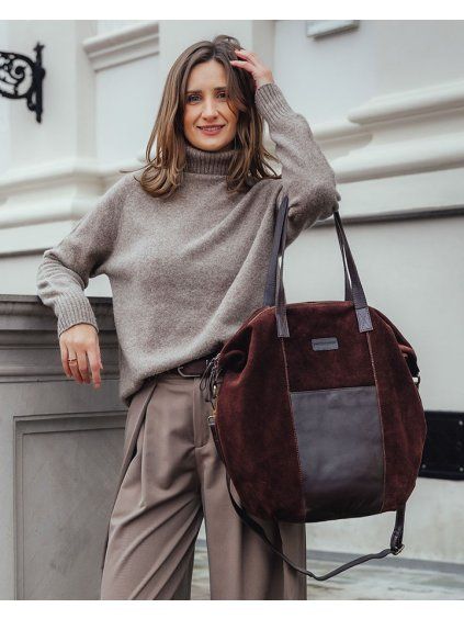 Shopper bag kabelka Marco Mazzini VS1M tmavě hnědá