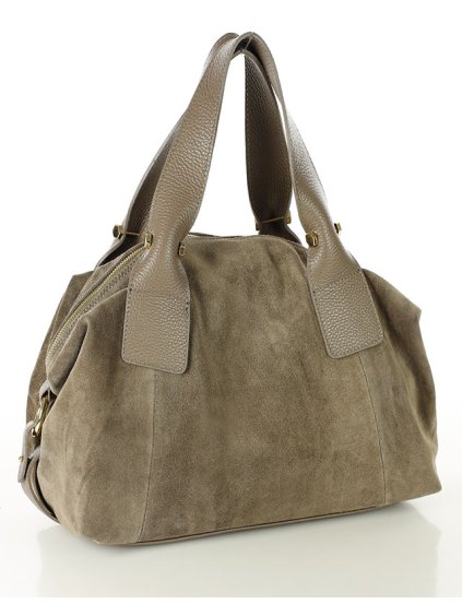 Kožená kufříková kabelka Marco Mazzini s288 béžová