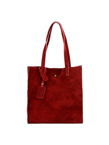 Kožená kabelka Luka 25-041 tmavě červená