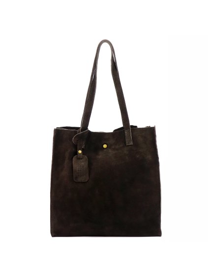 Kožená kabelka Luka 25-041 tmavě hnědá