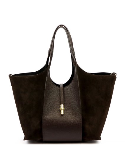 Kožená kufříková kabelka Luka 26-068 tmavě hnědá