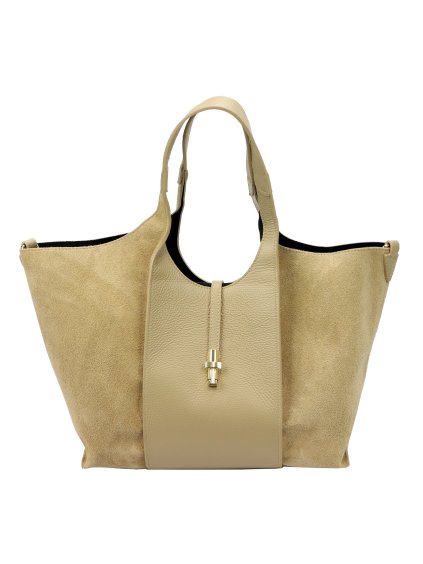 Kožená kufříková kabelka Luka 26-068 béžová