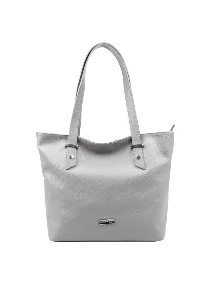 Kožená kabelka MiaMore 01-058 světle šedá