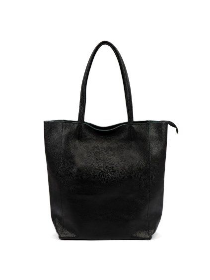 Kožená shopper bag kabelka Luka 26-084 černá