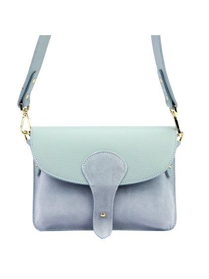 Kožená crossbody kabelka  26-100 D světle modrá
